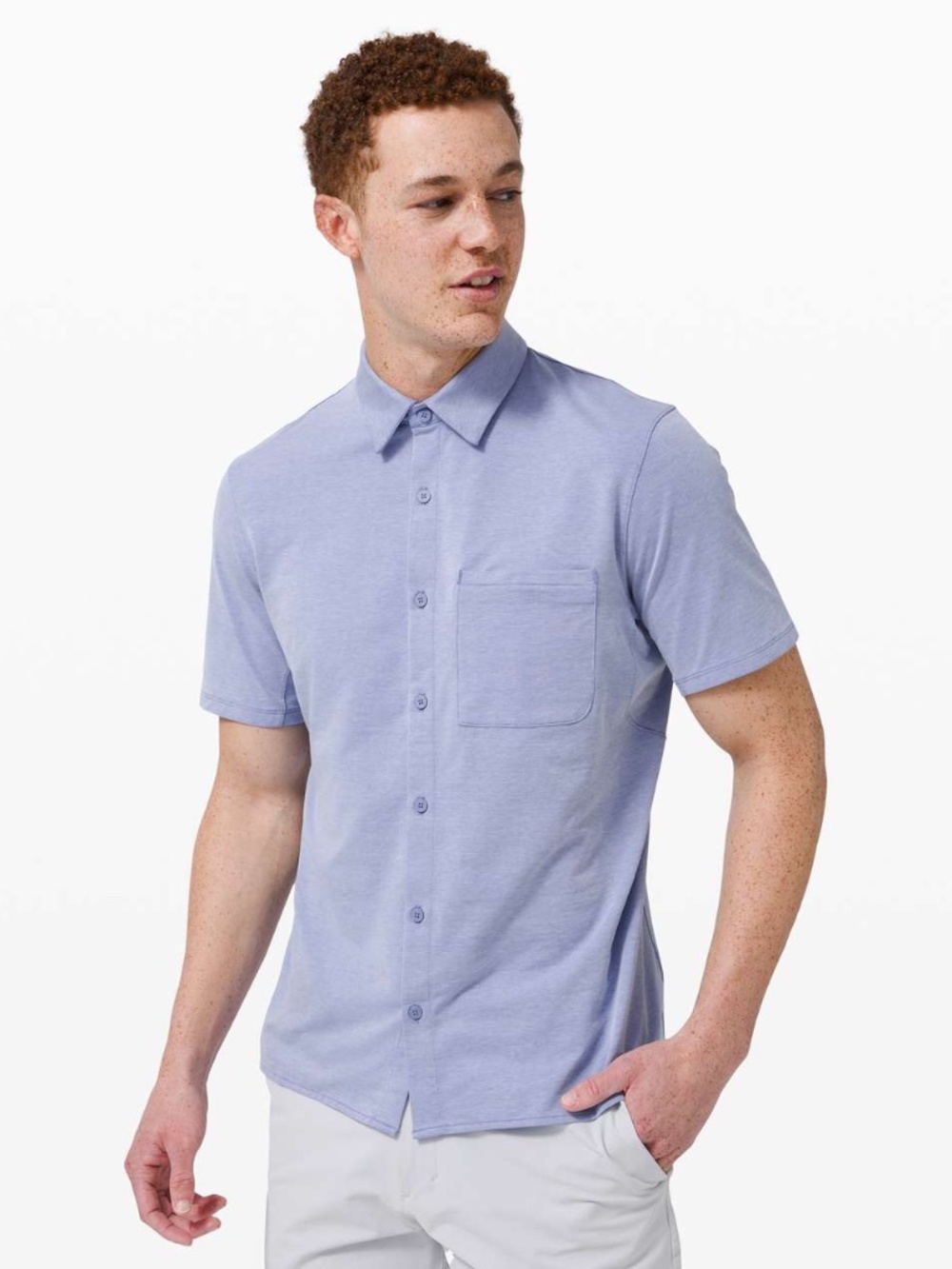 LULULEMON Commission Short Sleeve Shirt Harbor Blue Men’s Large